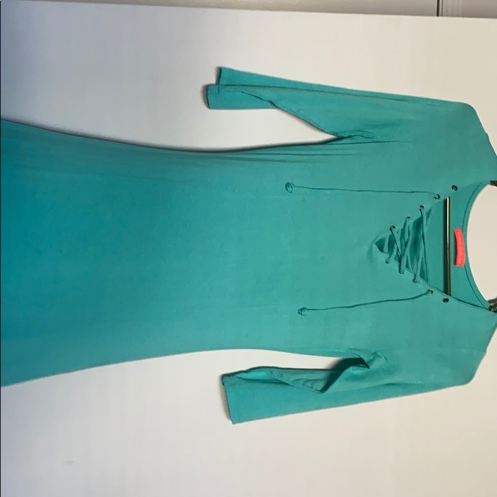 Turquoise tshirt dress